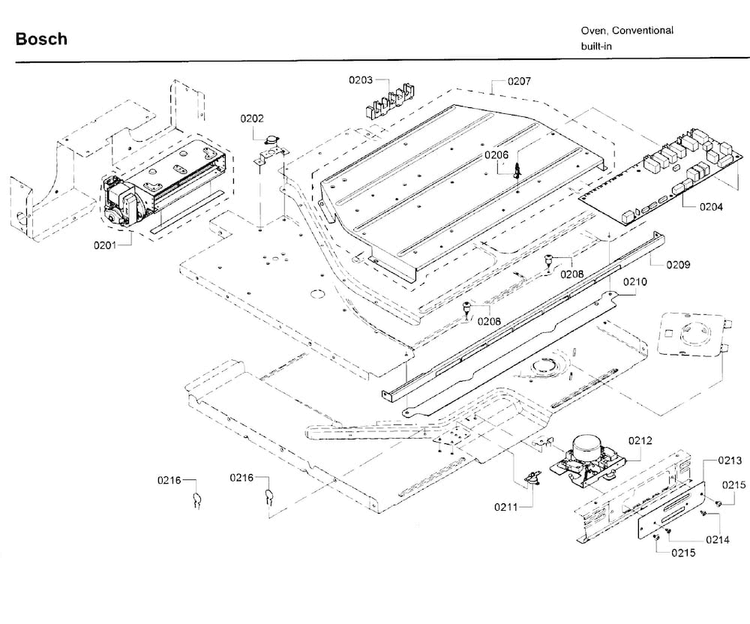 Latch Asy Diagram and Parts List for HBL5351UC 03 Bosch Wall Oven