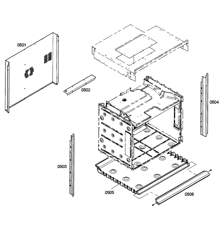 Cabinet Assy Diagram and Parts List for HBL8450UC 02 Bosch Wall Oven