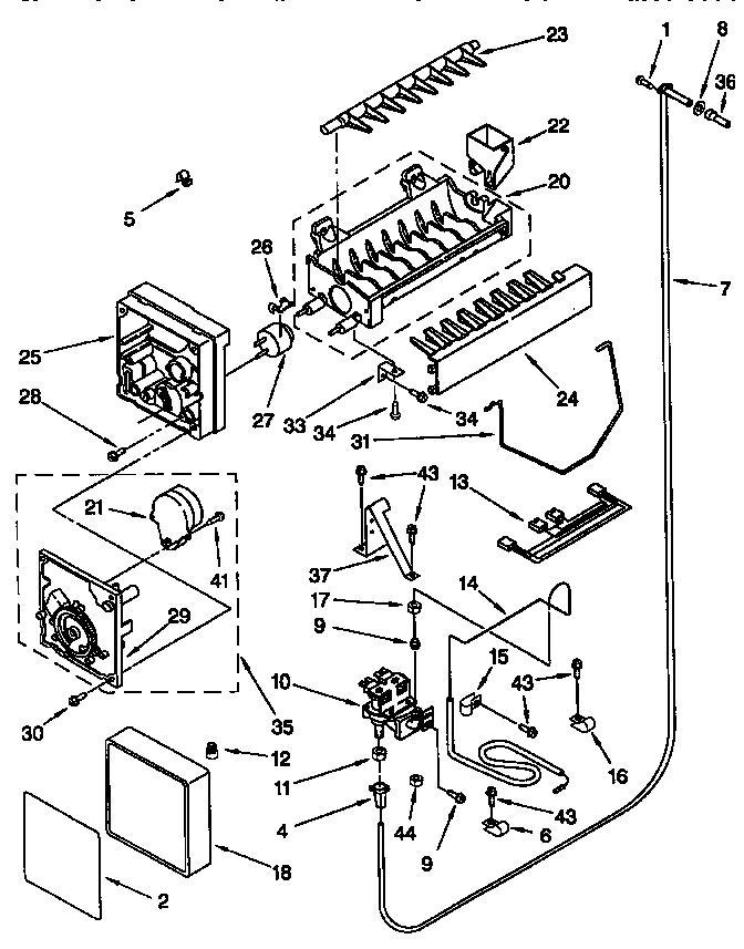 Icemaker Diagram and Parts List for TSS36QBW00  Thermador Refrigerator