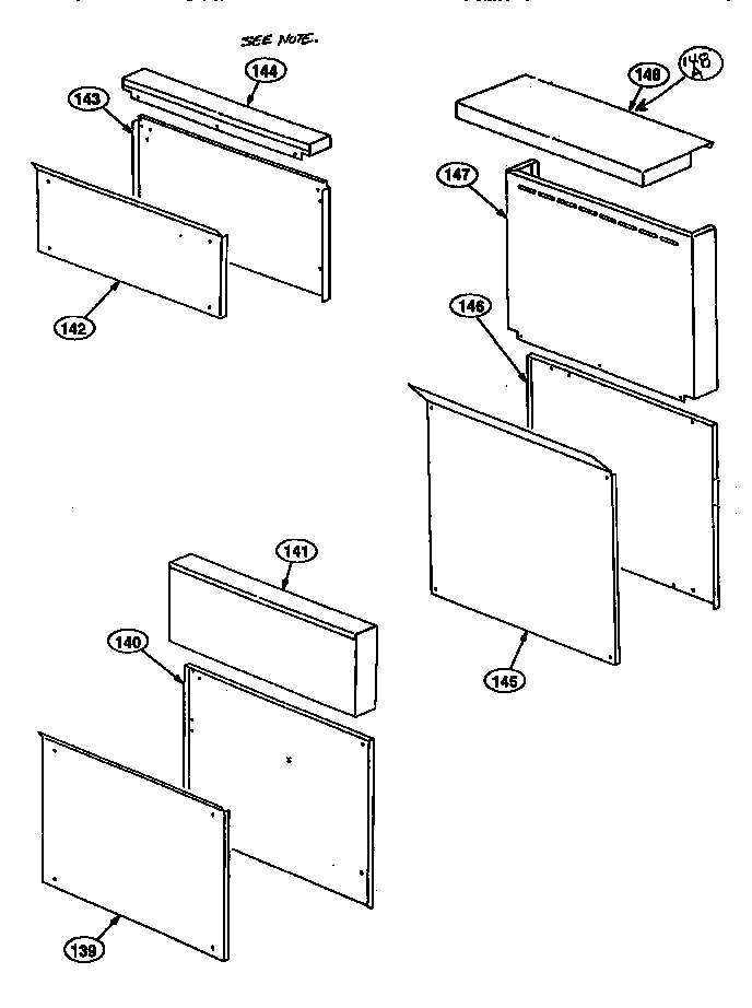 Shelves Diagram and Parts List for PRSG304  Thermador Range