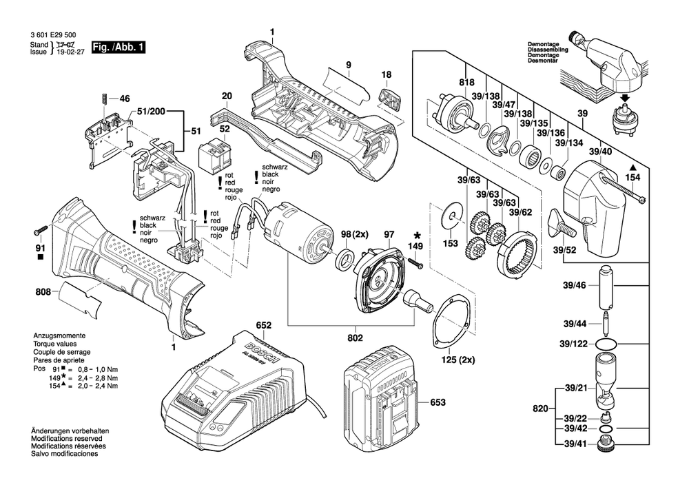 Diagram Diagram and Parts List for GNA18V-16 3 601 E29 550 Bosch Nibbler & Shears