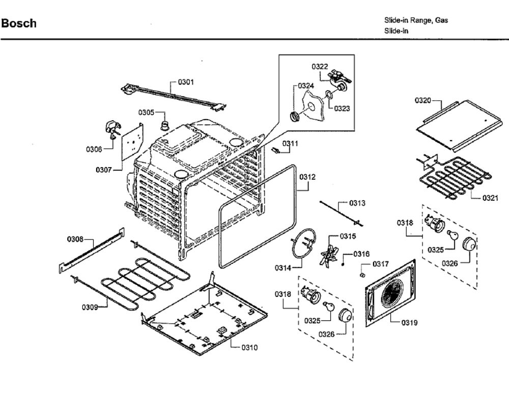 Oven Diagram and Parts List for HDI7282U 09 Bosch Range