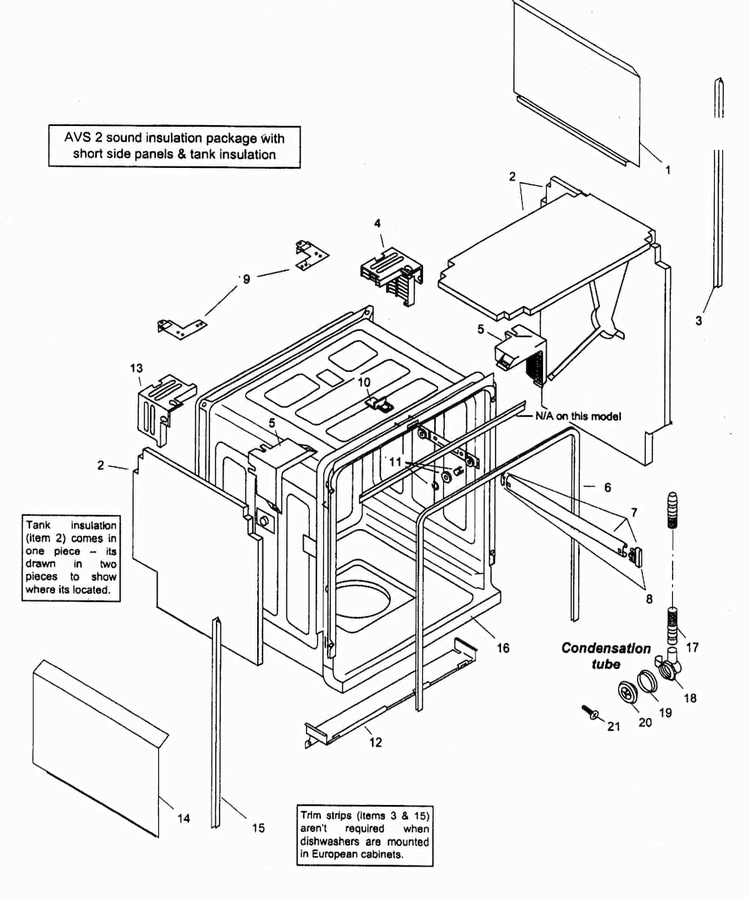 Tank Assy Diagram and Parts List for SHU66E07UC 14 Bosch Dishwasher
