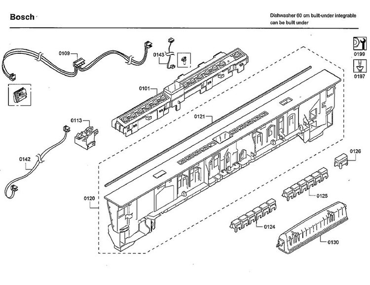 Control Panel Diagram and Parts List for SHP65TL2UC 09 Bosch Dishwasher
