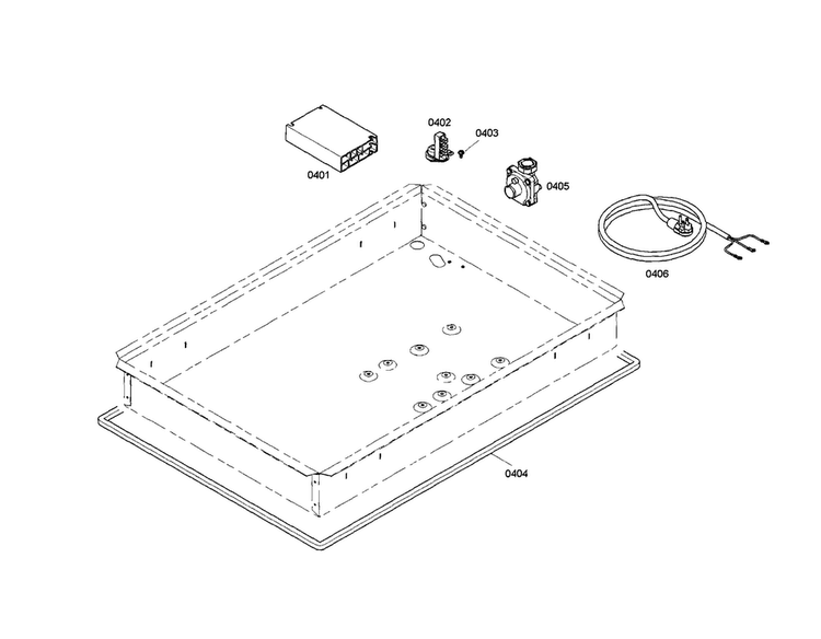 Spark Module/regulator Diagram and Parts List for SGS305FS 01 Thermador Cooktop