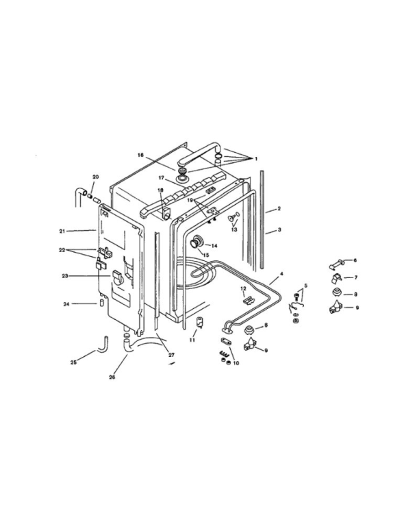 Inner Liner Diagram and Parts List for SMU2042UC (13)(FD7312-7504,7505-7902) Bosch Dishwasher
