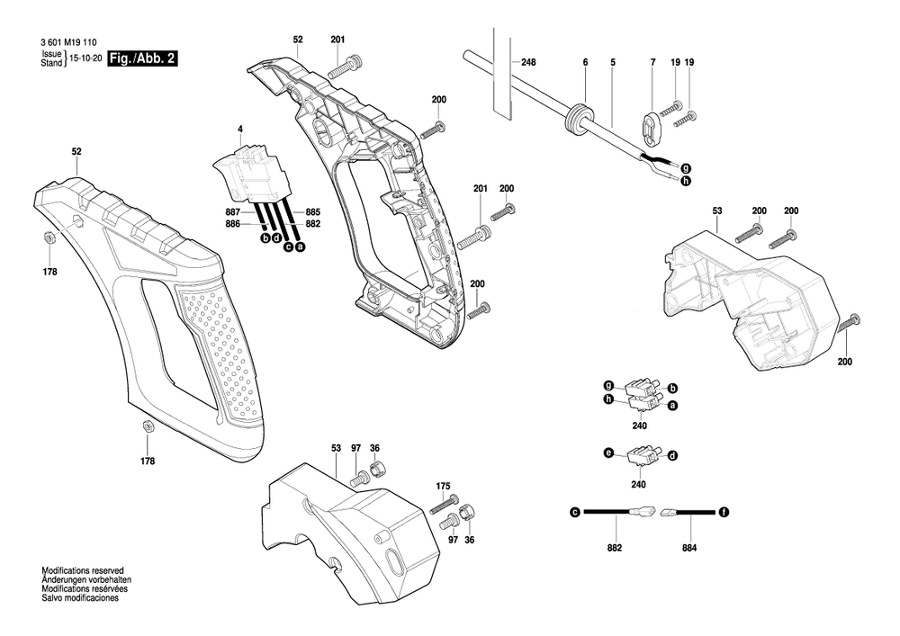 Diagram 2 Diagram and Parts List for CM8S 3 601 M19 110 Bosch Miter Saw