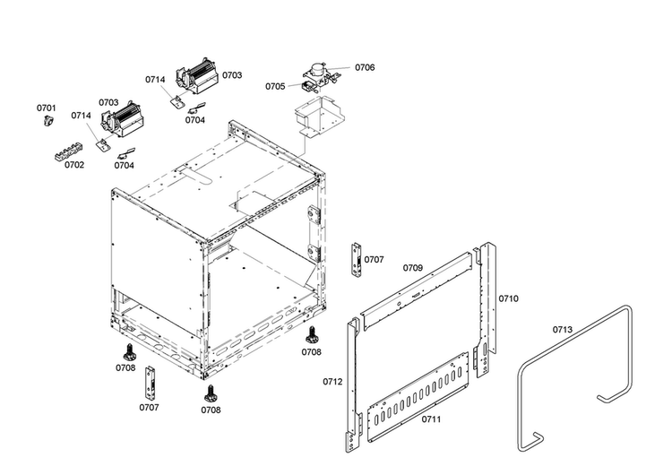 Cabinet Diagram and Parts List for PRD304EHC 01 Thermador Range