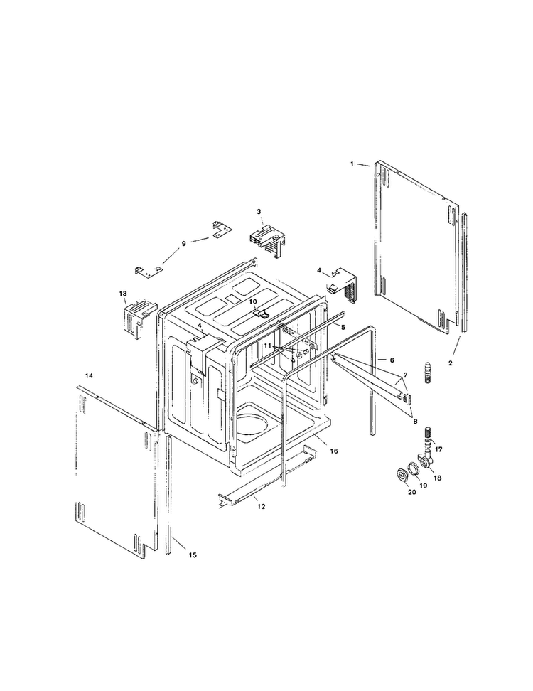 Tank Assembly Diagram and Parts List for SHI4302UC 12 Bosch Dishwasher