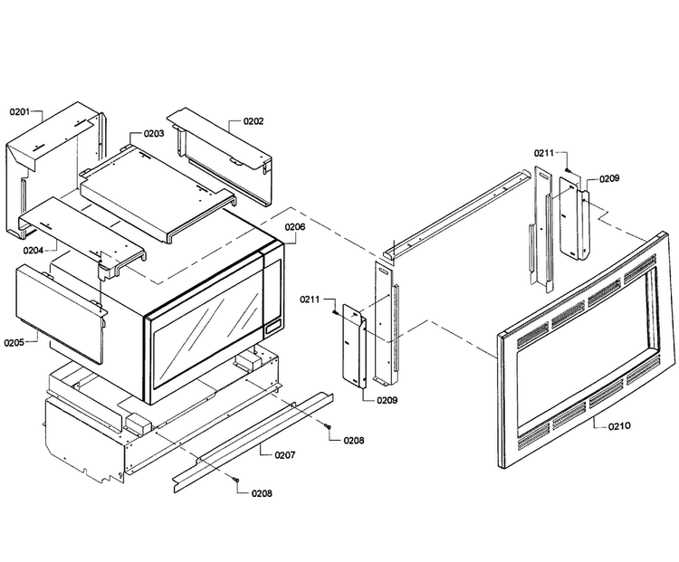 Trim Assy Diagram and Parts List for HBL5760UC 08 Bosch Microwave