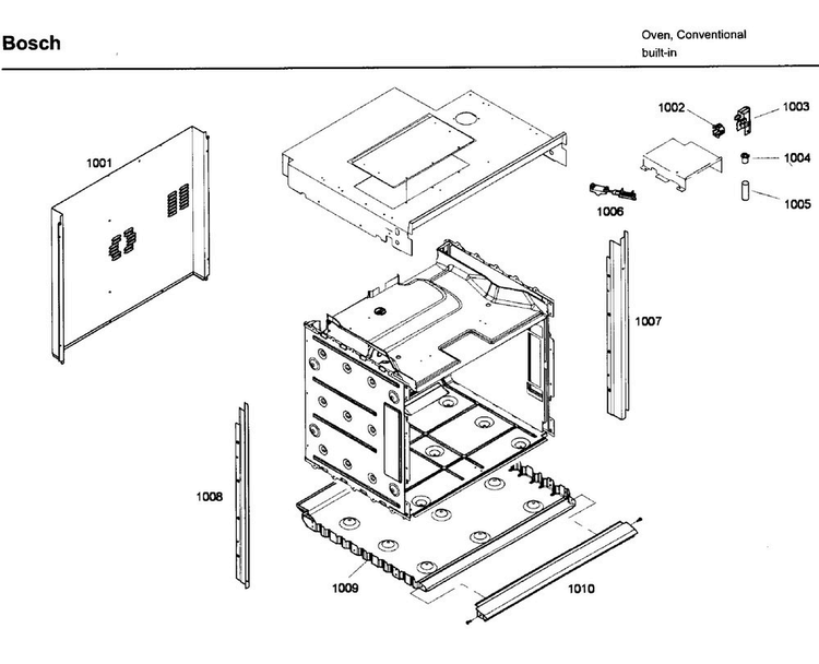 Frame Diagram and Parts List for HBL5720UC 01 Bosch Microwave