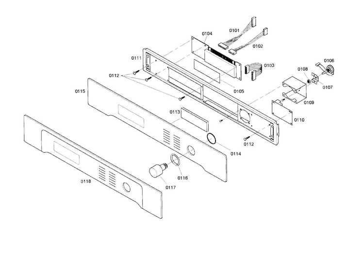 Control Panel Diagram and Parts List for HBL746AUC 02 Bosch Wall Oven