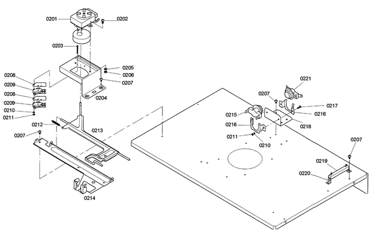 Top Panel Diagram and Parts List for HBL742AUC 02 Bosch Wall Oven