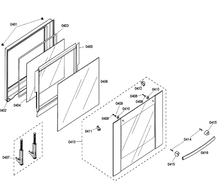Door Upper Diagram and Parts List for HBN5660UC 02 Bosch Wall Oven