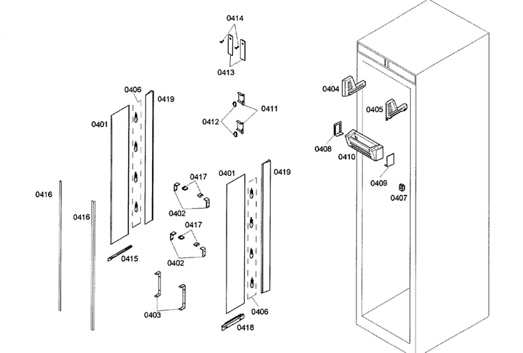 Lighting Diagram and Parts List for T24IR70NSP 42 Thermador Refrigerator