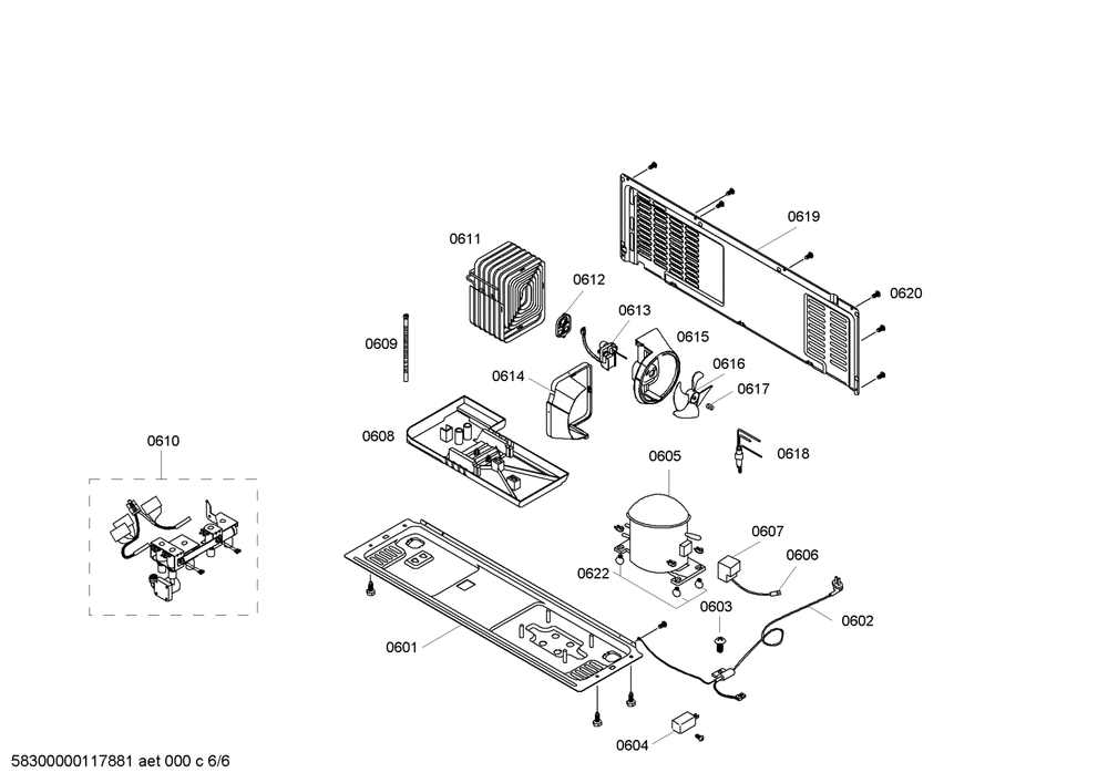 Diagram 6 Diagram and Parts List for B20CS50SNS-02  Bosch Refrigerator