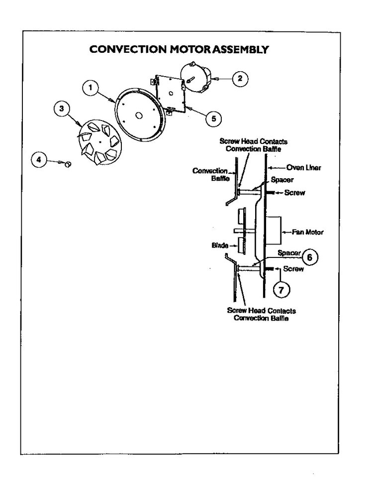 Convection Motor Assembly Diagram and Parts List for CM302B  Thermador Range