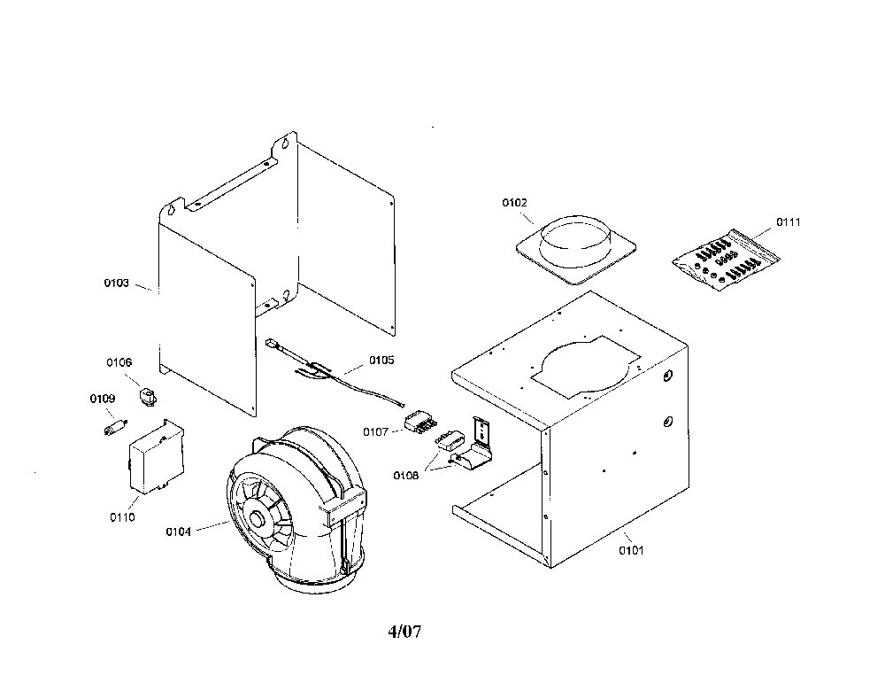 Vent system Diagram and Parts List for DHG6015DUC 01 Bosch Bath & Ventilation Fan