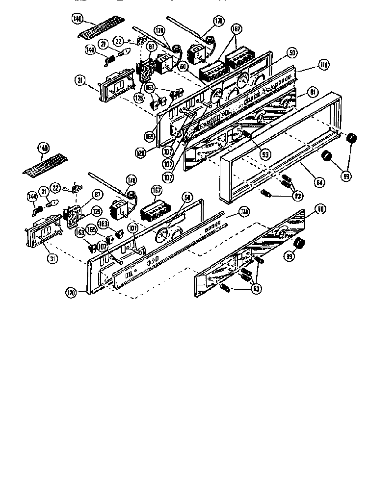 Control Panel Diagram and Parts List for MSC39  Thermador Range