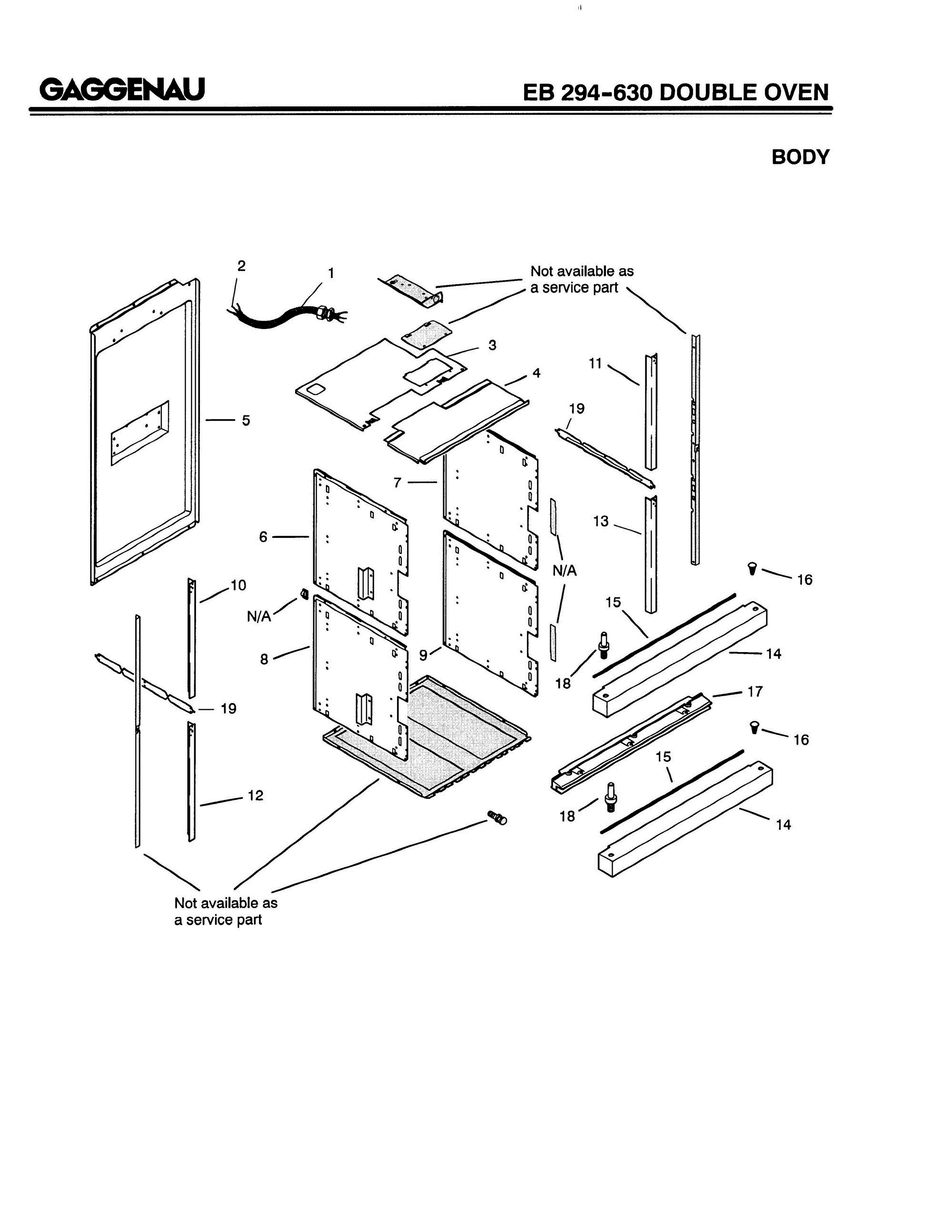 05 - BODY Diagram and Parts List for EB294-630  Bosch Range