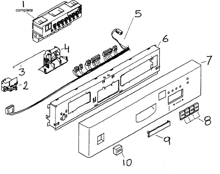 Fascia Panel Diagram and Parts List for SHU43C06UC 14 Bosch Dishwasher