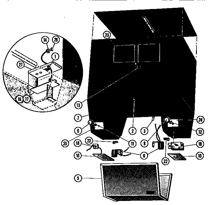 Replacement Parts Diagram and Parts List for VCH-3  Thermador Range Hood
