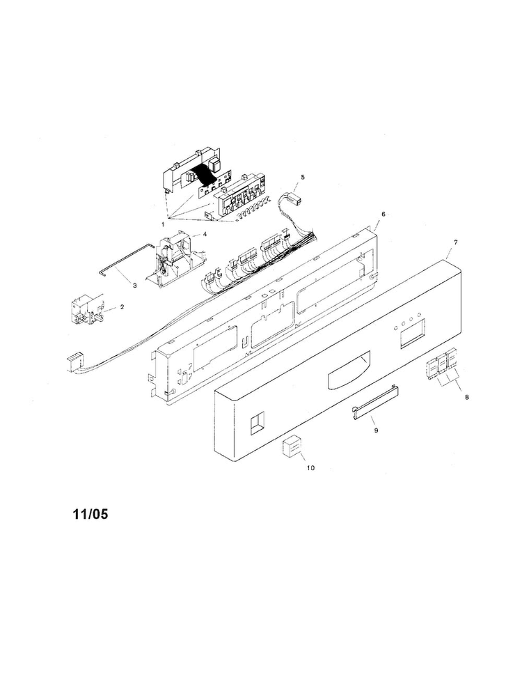 Fascia Panel Diagram and Parts List for SHU3305UC 12 Bosch Dishwasher