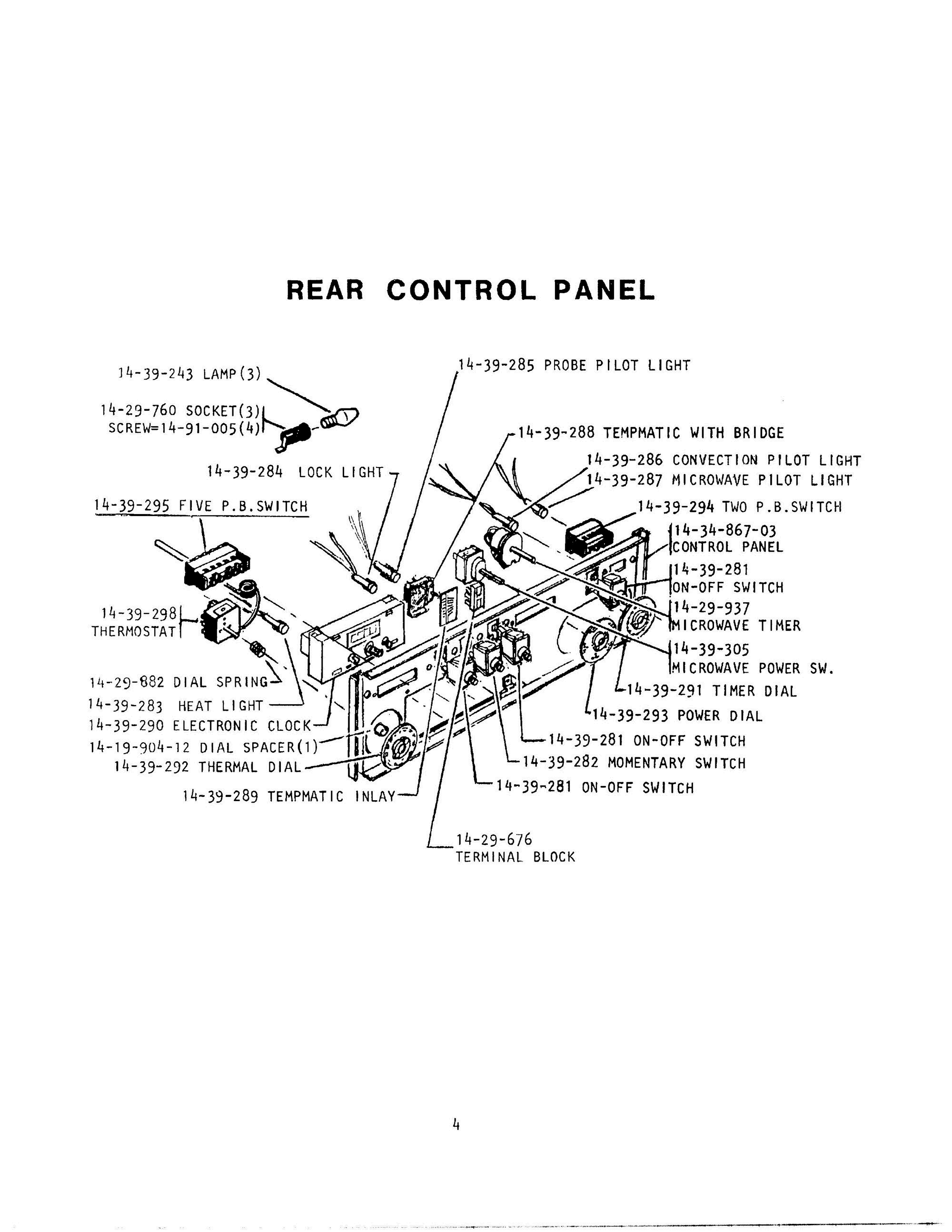 05 - REAR CONTROL PANEL Diagram and Parts List for CMT-131  Bosch Range