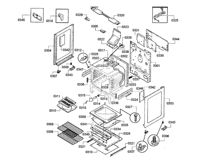 Cavity & Frame Diagram and Parts List for HGS3063UC 11 Bosch Range