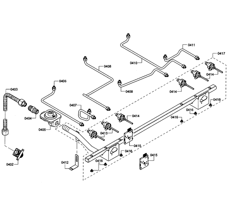 Manifold Assy Diagram and Parts List for PRD366GHU 07 Thermador Range
