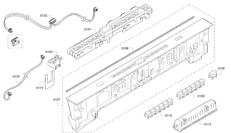 Control Panel Diagram and Parts List for SHP65TL5UC 07 Bosch Dishwasher