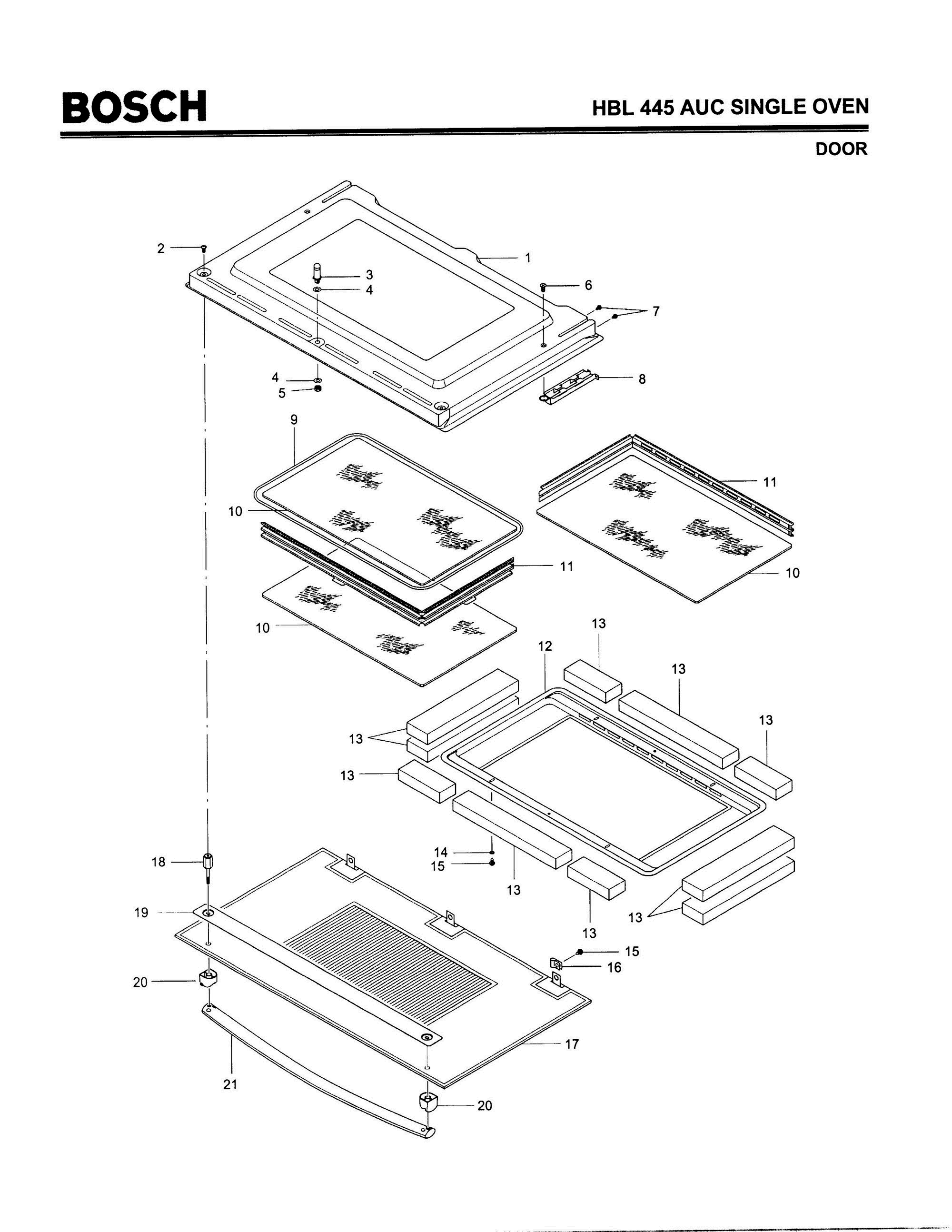 05 - DOOR Diagram and Parts List for HBL445AUC(FD8202-)  Bosch 