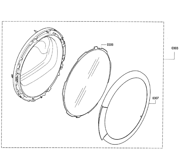 Door Diagram and Parts List for WTB86200UC 06 Bosch Dryer
