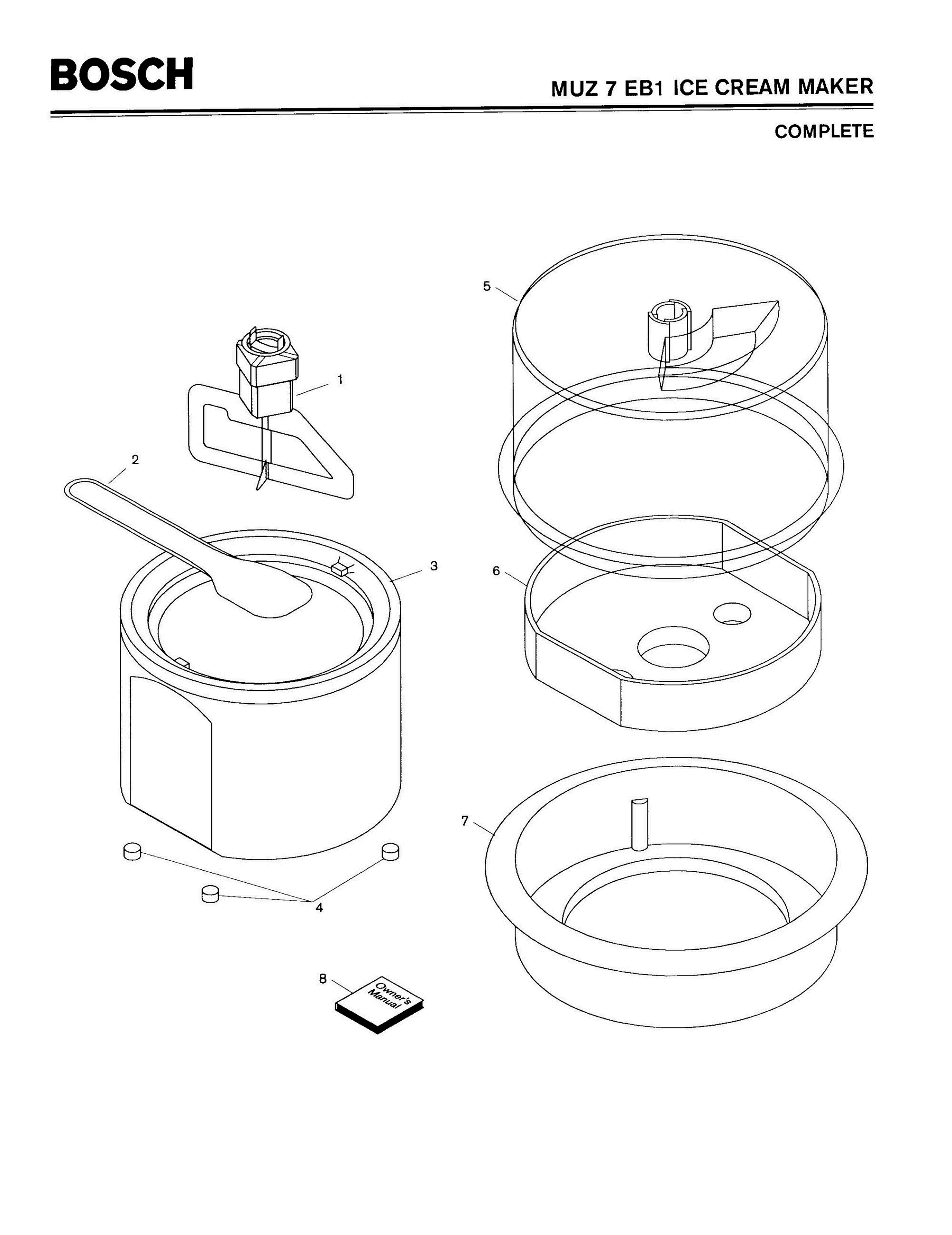 01 - COMPLETE Diagram and Parts List for MUZ7EB1  Bosch Mixer