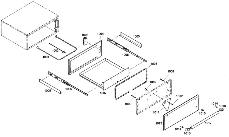 Oven Cabinet Parts 2 Diagram and Parts List for POMW30101  Thermador Microwave