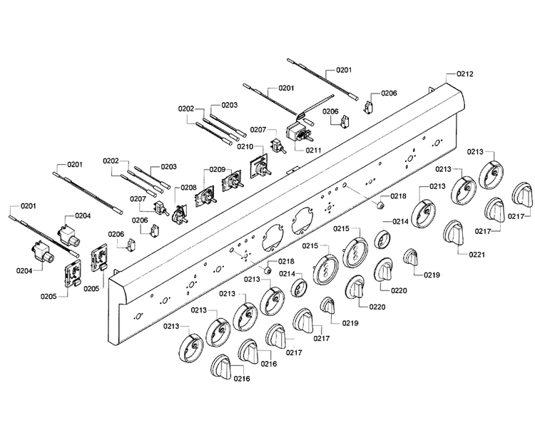 Control Panel Diagram and Parts List for PRD486GDHC 05 Thermador Range