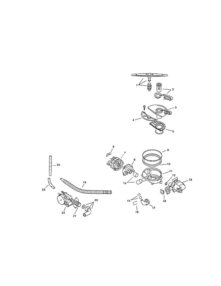 Component Assemblies Diagram and Parts List for SMU7052UC-09 FD7307, 7504-7506 Bosch Dishwasher