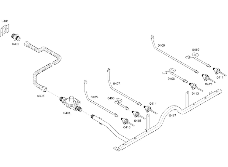 Manifold Assy Diagram and Parts List for PD366BS 07 Thermador Range