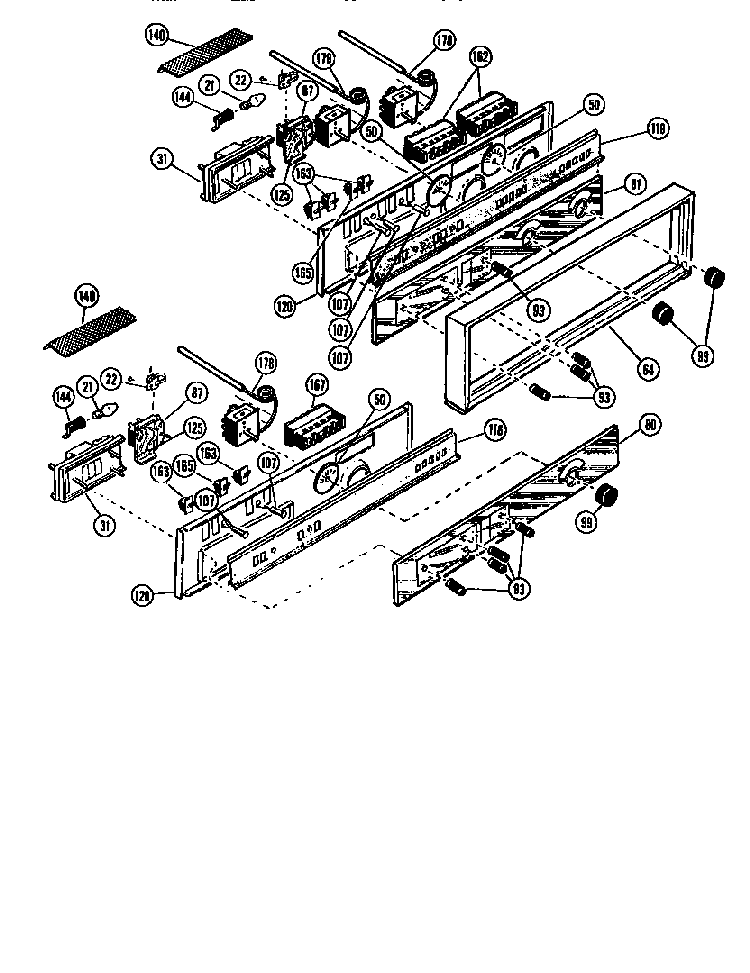 Control Panel Diagram and Parts List for MSC239  Thermador Range
