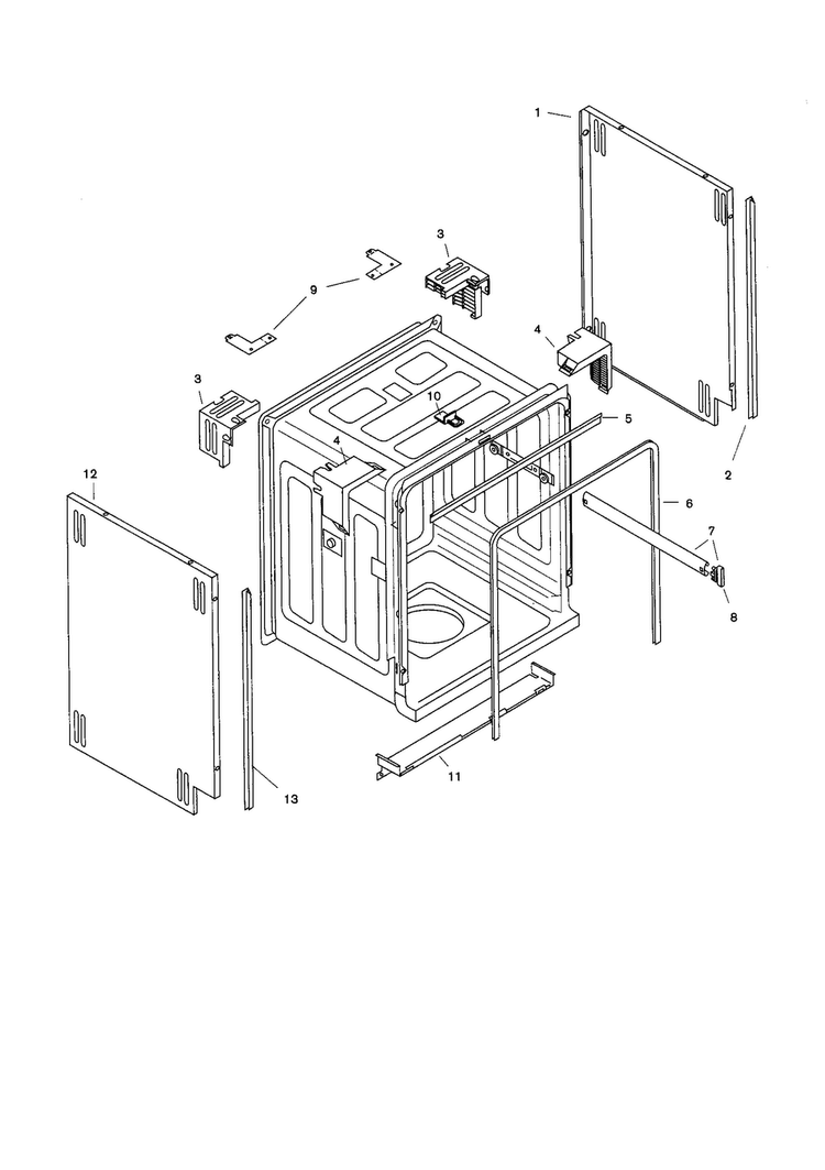 Tank Assembly Diagram and Parts List for SHU3012UC 06 Bosch Dishwasher