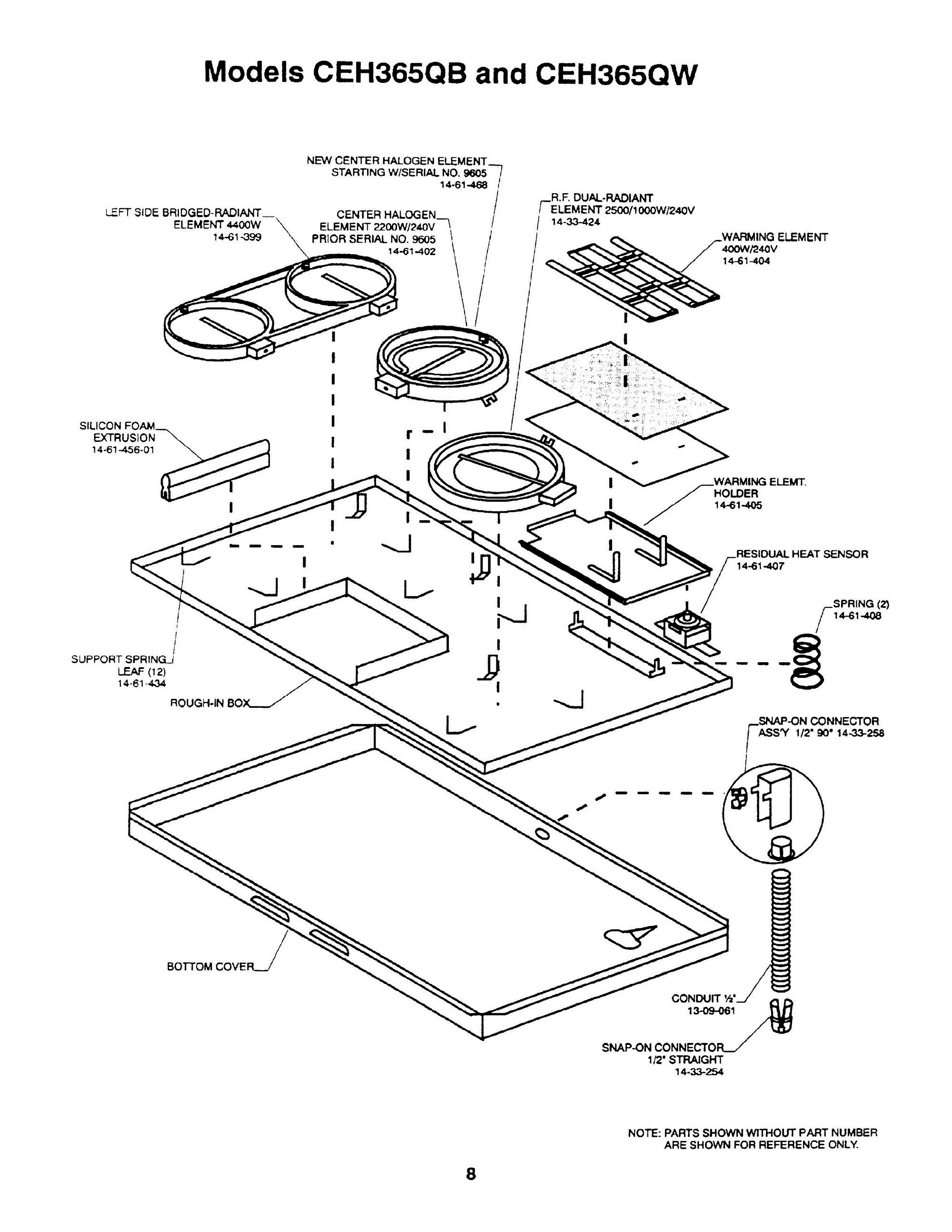08 - BURNER BOX Diagram and Parts List for CEH365QB  Bosch Range