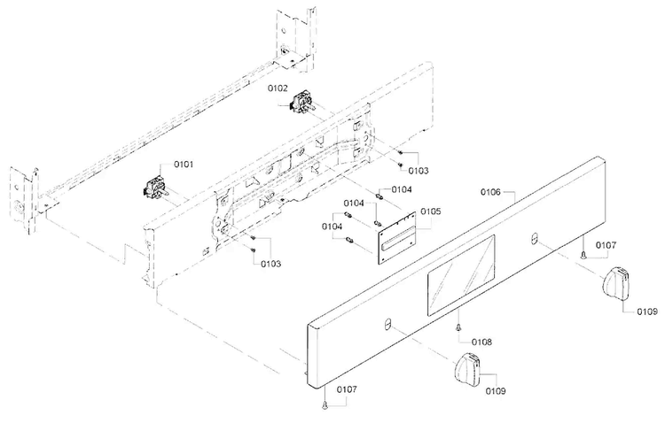 Control Panel Diagram and Parts List for HBL5651UC 01 Bosch Wall Oven