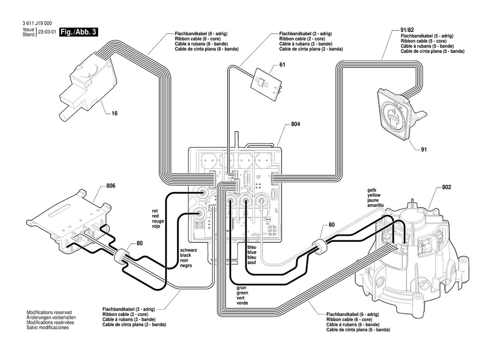 Diagram 3 Diagram and Parts List for GBH18V-28DC 3 611 J19 040 Bosch Hammer Drill