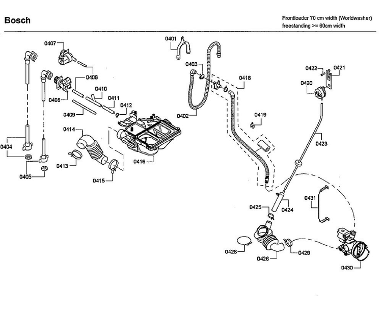 Pump Asy Diagram and Parts List for WFMC3301UC 16 Bosch Washer