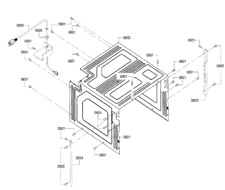 Mounting Diagram and Parts List for HMD8451UC 01 Bosch Microwave
