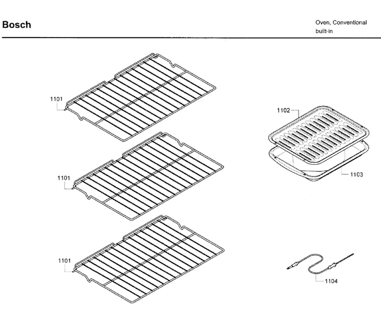 Rack Diagram and Parts List for HBL5760UC 09 Bosch Microwave