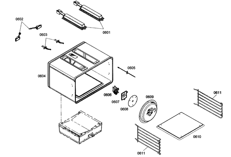 Oven 1 Diagram and Parts List for PRG366EG01  Thermador Range