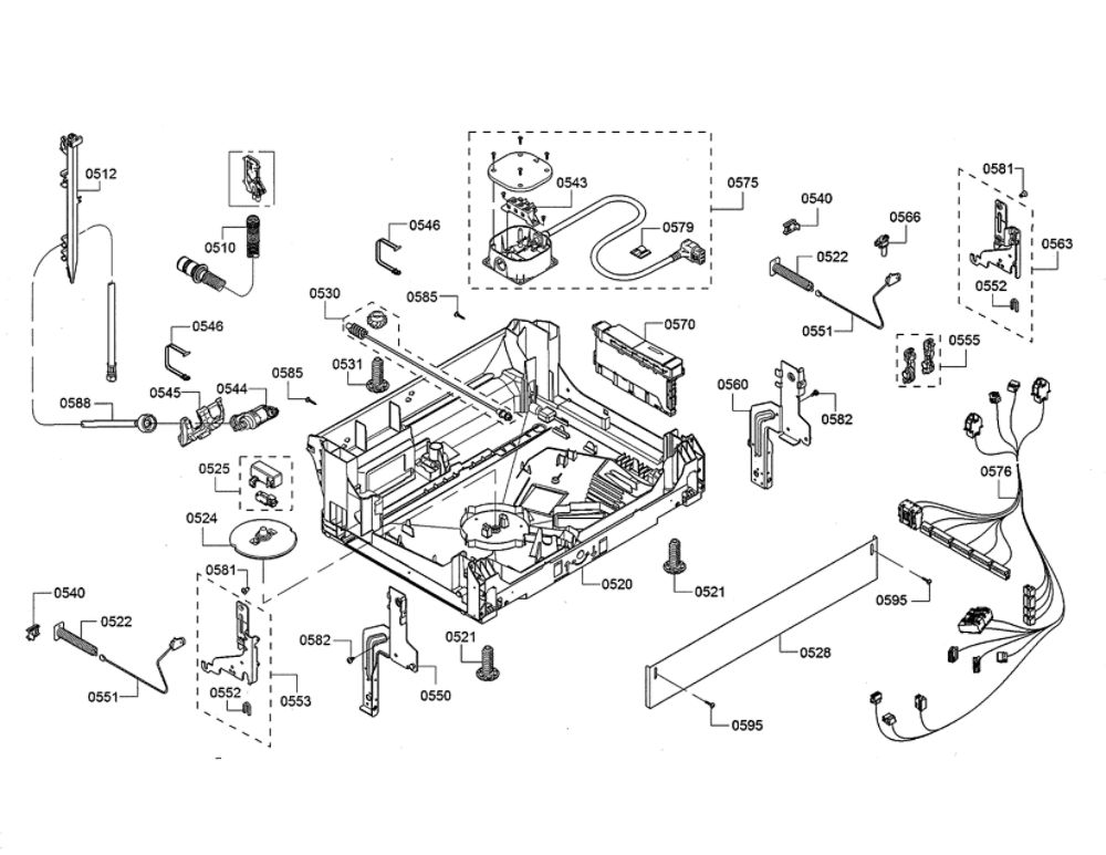 Base/Power Cord Diagram and Parts List for DWHD440MFP 08 Thermador Dishwasher