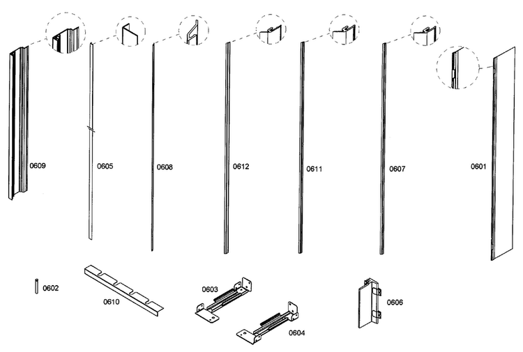 Trim Diagram and Parts List for T24IR70NSP 11 Thermador Refrigerator