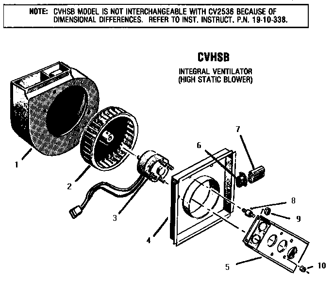 Integral Ventilator Diagram and Parts List for CHCV30  Thermador Cooktop
